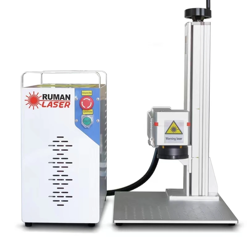 JPT Fiber Laser Marking Machine  50W, 300*300mm with 80mm Rotary Axis and Hightened 800mm Tower Lightburn Compatible