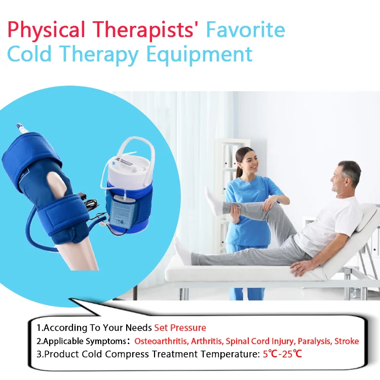 Medical knee rehabilitation equipment cold compression therapy system with cryo knee brace