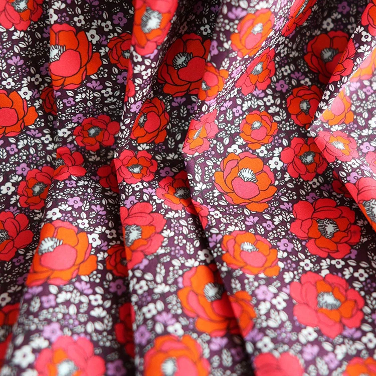 ZTTEX Hot selling slippery small flower cotton fabric poplin