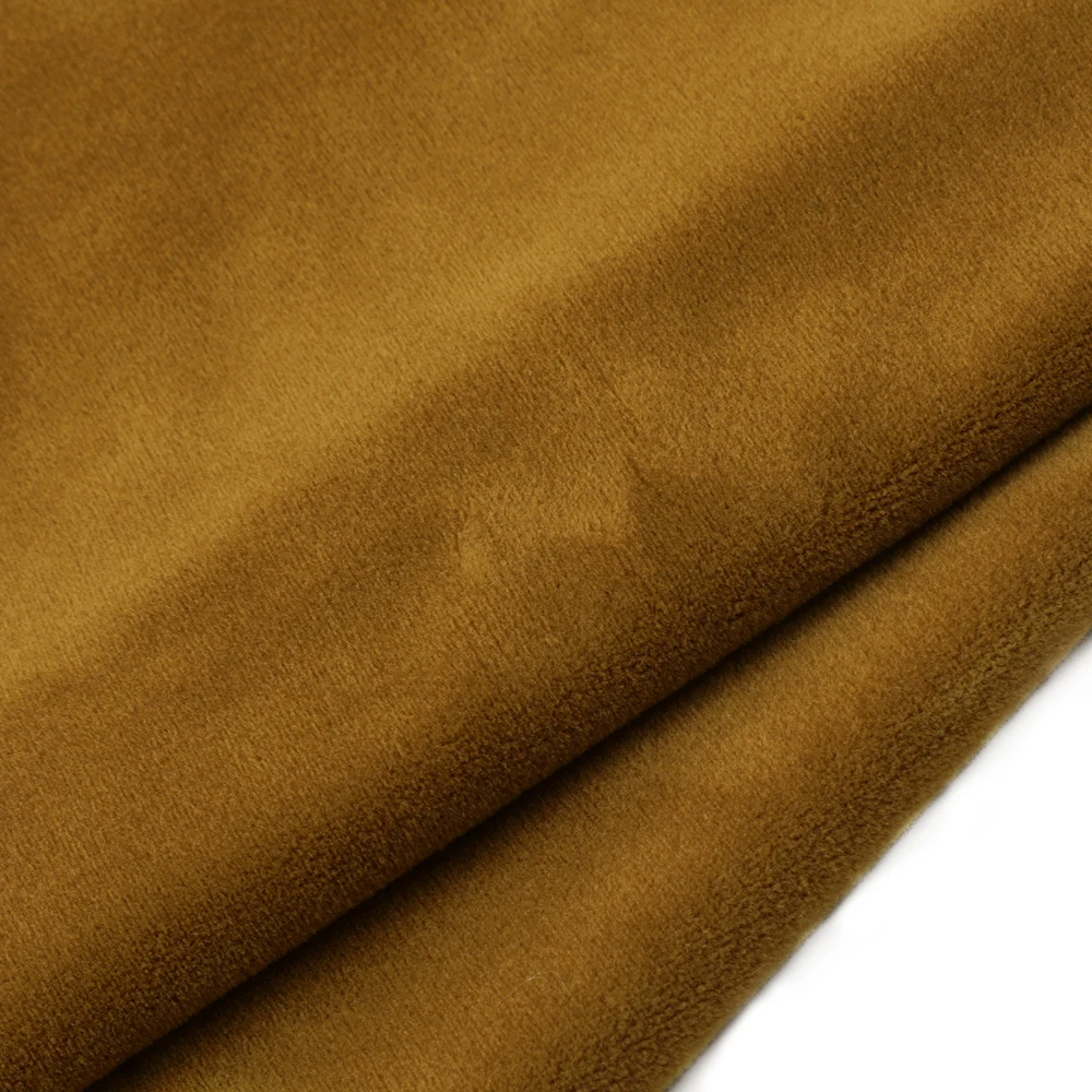 OEM accept cheap customized super soft warp edge woven polyester suede fabric for clothing