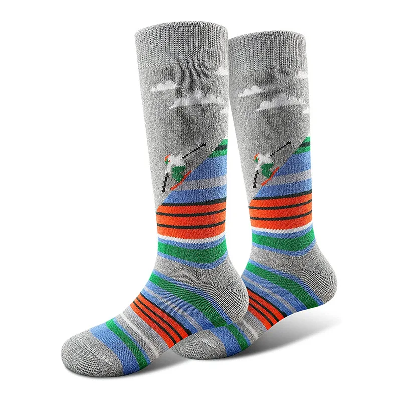 2024 JISEN Adult ski socks outdoor sports thick hiking towel bottom long tube thermal socks