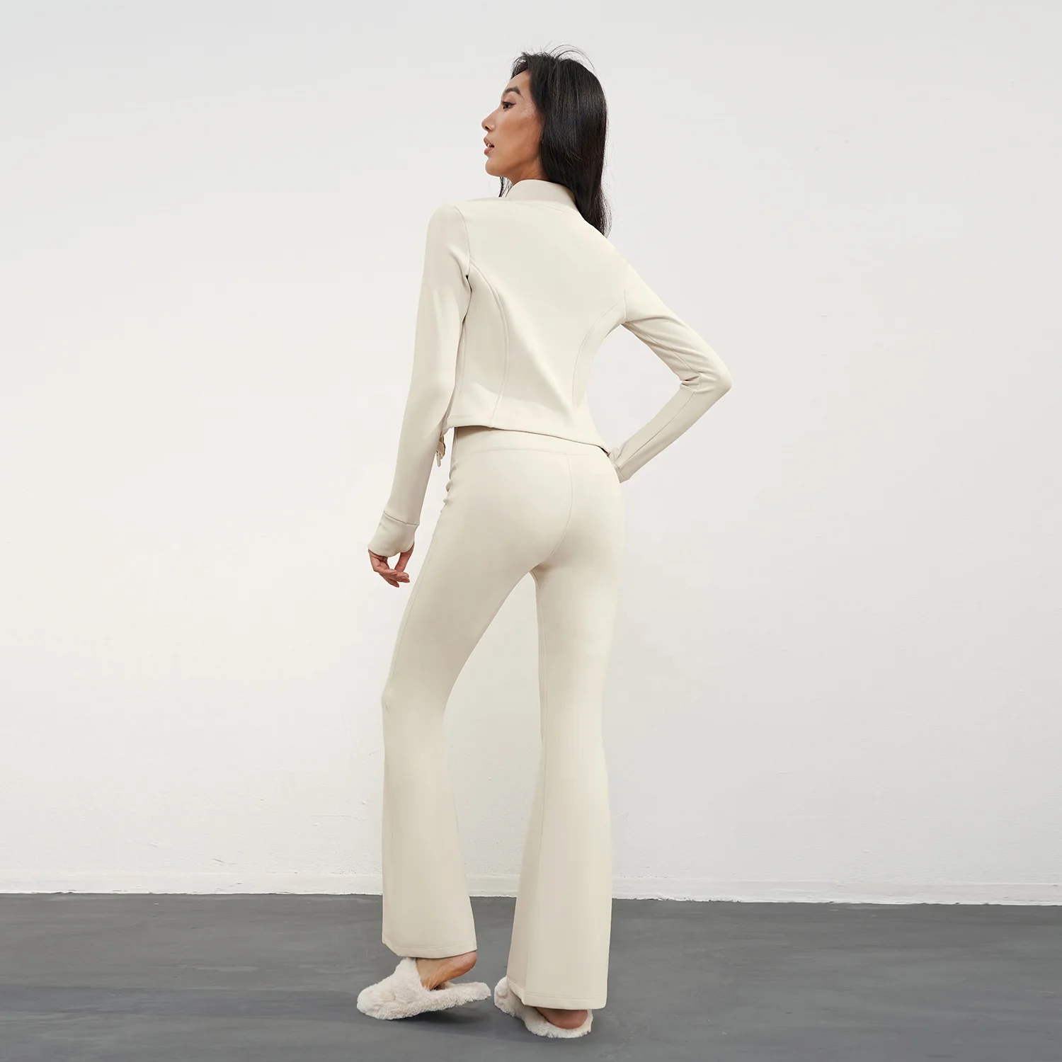 Fleece High Waist Leggings Yoga Fitness Sets Winter Gym Suits Oem Sports Women Jackets Clothing