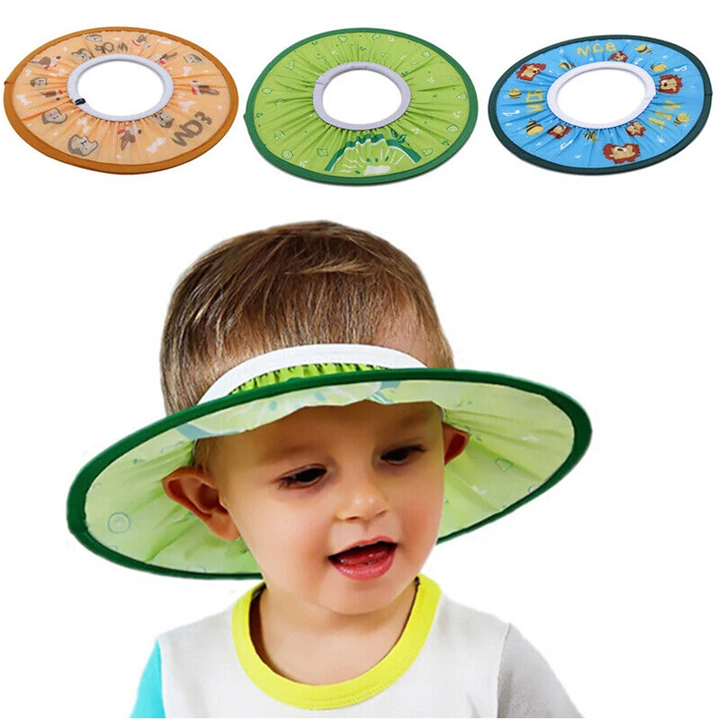 Kid baby shower cap soft adjustable baby bath head cap waterproof shampoo hat for children