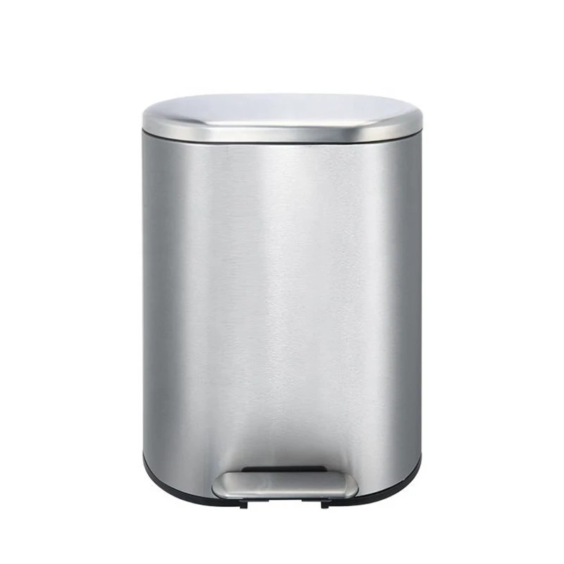 big capacity household bathroom kitchen trash bin waste bin Stainless Steel big capacity rolling cover type pedal trash can