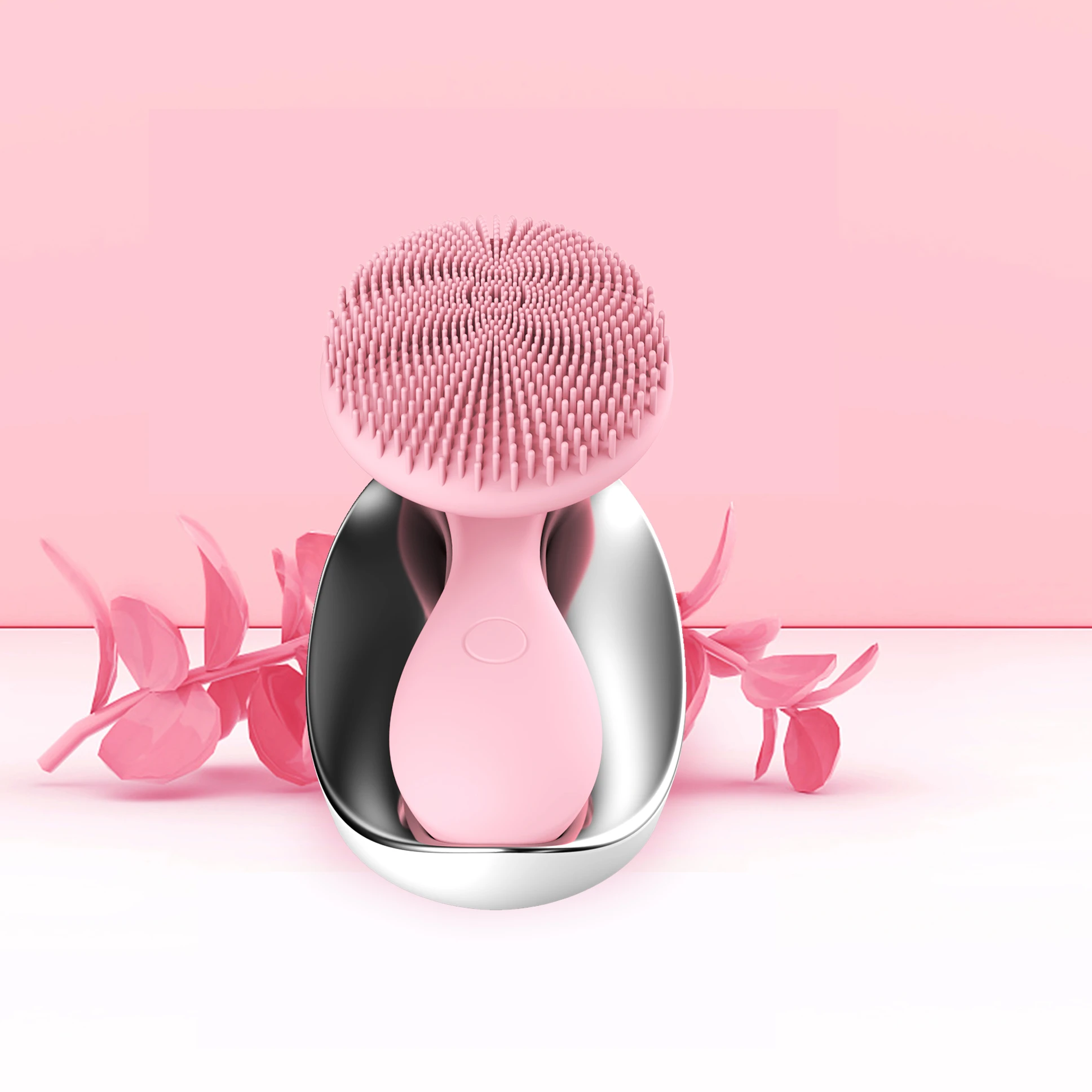 New design patent product waterproof electric silicone sonic face scrubber electric facial cleanser brush