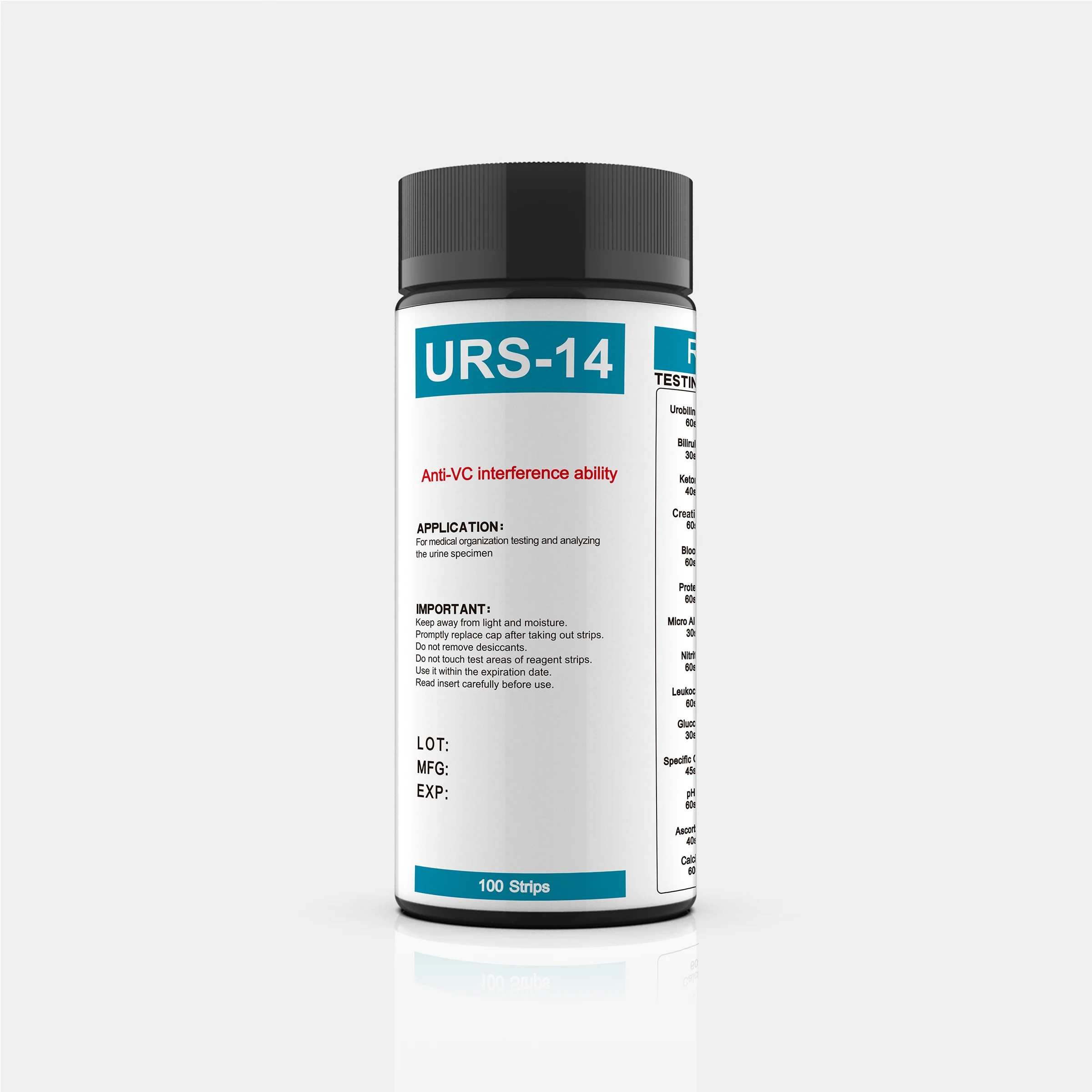100 tiras 1ps/botella Tiras reactivas U-R 14 parametros URS14