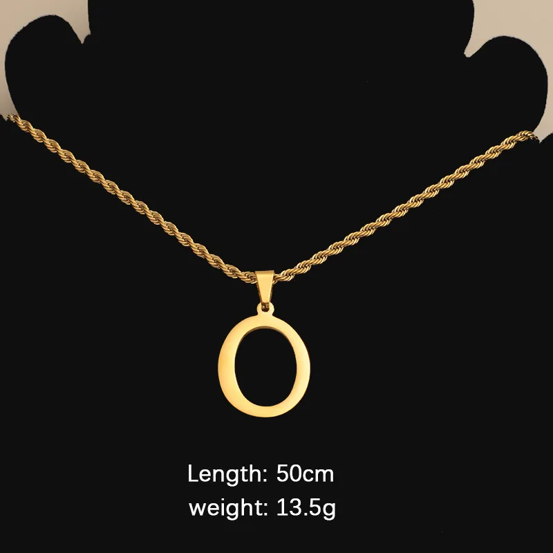 Fashion 26 Letters Stainless Steel Initial Necklace For Women Alphabet Name Pendant Jewelry Set Women Friends Gift