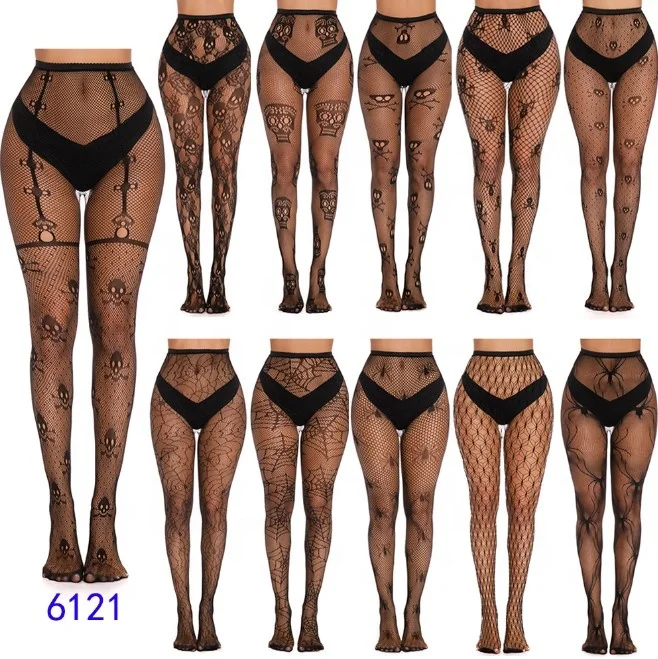 Hot Selling Women Sexy Tights Fishnet Stockings Patterned Tights Thigh-High Black Socks Lace Leggings Pantyhose