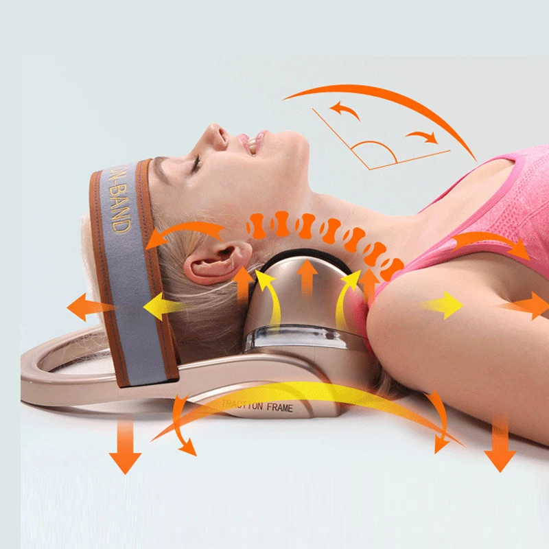 Cervical traction massage neck equipment physiotherapy for neck pain relief with air pressure bag and heating