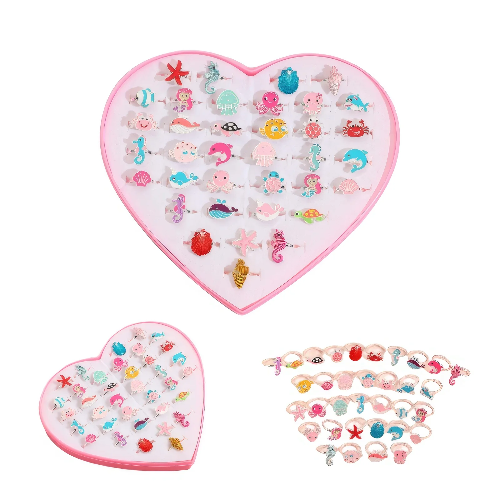 Animal Ring for Girls Cute Children Kids Jewelry Ring Good Quality Crystal Animal Rings Set For Girls