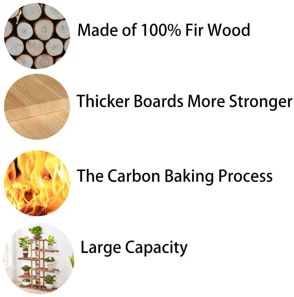 Factory plant pot holder display wooden stand for plant indoor vertical plant shelf.