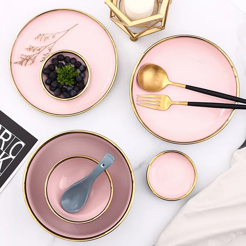 
Nordic Phnom Penh Hotel Restaurant Household 11 Piece Ceramic Plates Dinnerware Tableware Set 