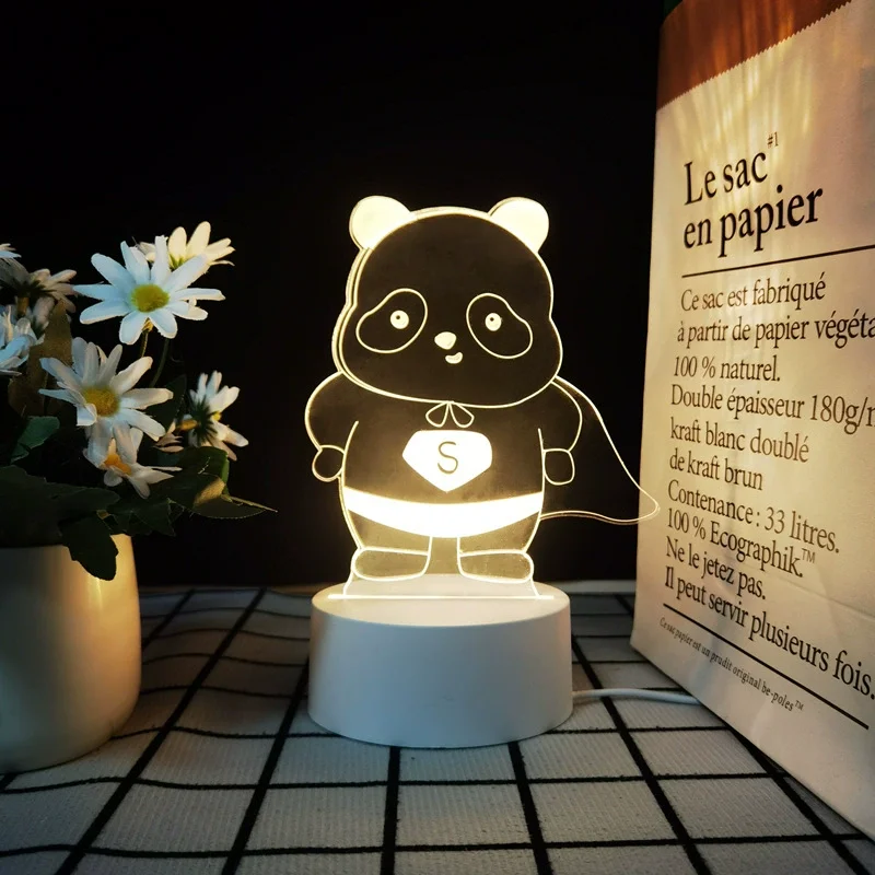 Hot Sale Loved Bear Board Pieces Smart Touch Switch Remote Controlled Natural Cold Warm White Lighting 3D Visual Effect Lamp