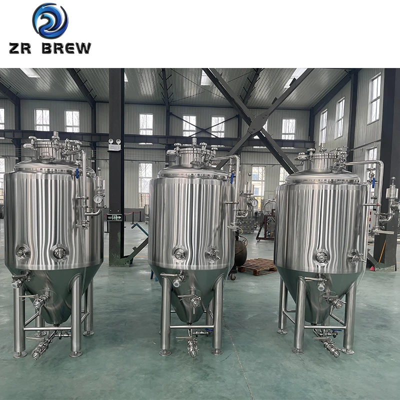 200L 300L 500L beer fermenting tanks cone fermentor craft beer making plant beer drink machine