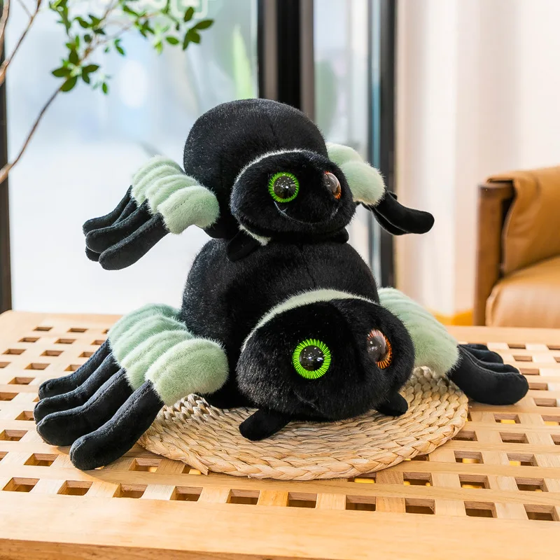 Creative Halloween toys black small spider doll Lucas real spider plush toys wholesale