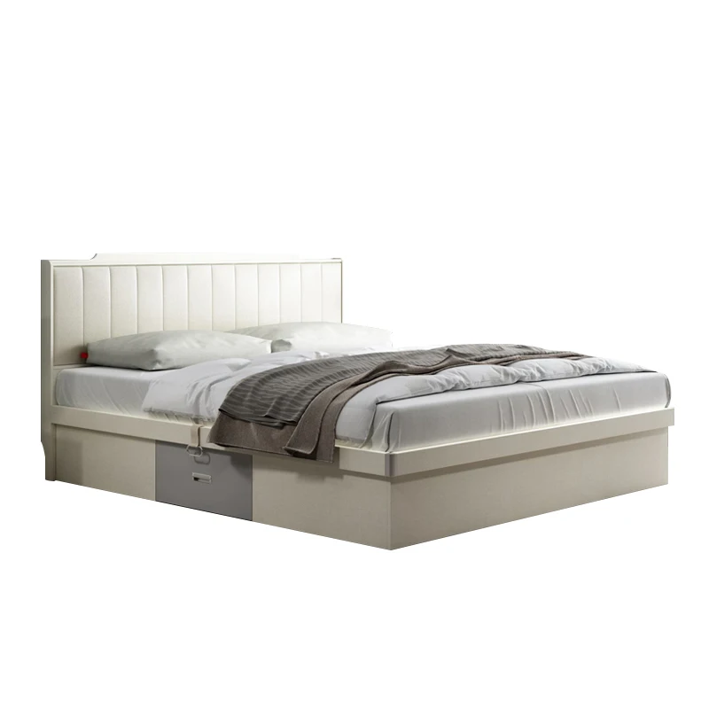 Light Luxury Air Pressure Storage Bed High Box Storage Bed Modern Simple 1.5 M 1.8 M Side Opening Master Bedroom Double Bed