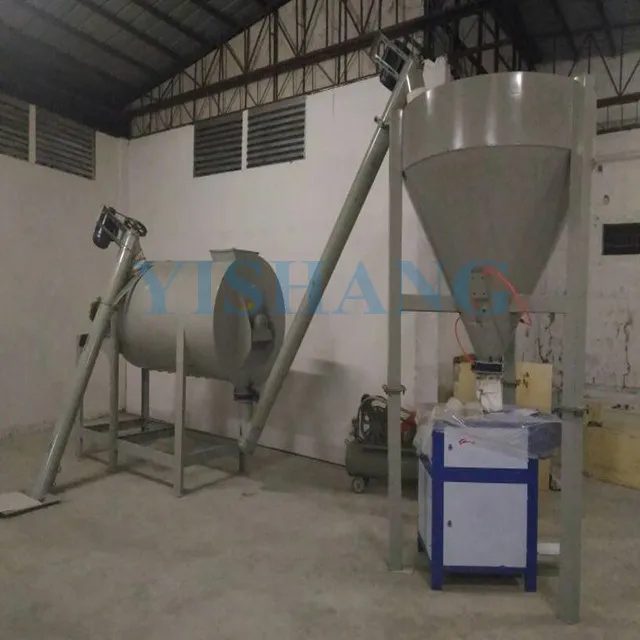 Sand cement color coating mixing machine mixer fly ash chemical dry powder mortar making machinery production line plant