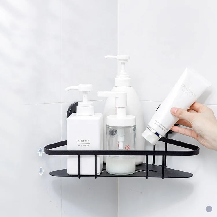 Taili No Drilling Steel Shower Caddy Bathroom With Hooks Wall Mounted Bathroom Shelf Basket Corner shower caddies