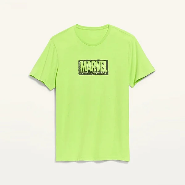 Black Couples Unisex Drop Shoulder Marvel Studios Pattern Active Wear T Shirt