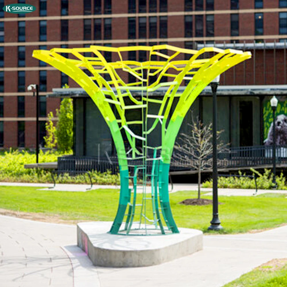 Outdoor modern art Deco metal 304 stainless steel tree garden abstract sculpture