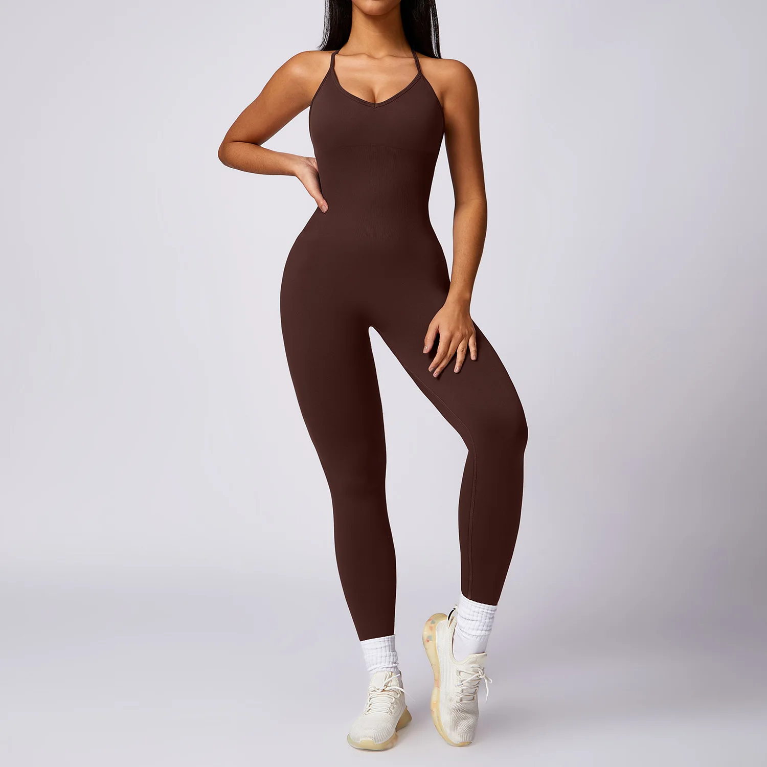 Wholesale Backless women-one-piece-jumpsuits yoga bodysuit sexy  sports fitness custom playsuits for girls