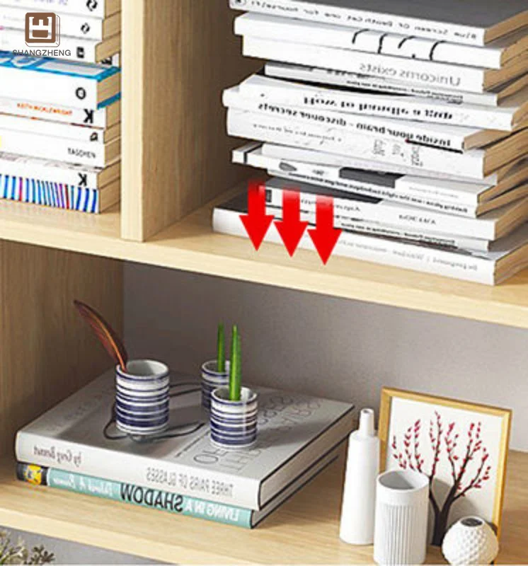 Modern Five-Tier White Melamine Wooden Bookshelf Extendable with Glass-Front Cabinets Decorative Accents for Apartment Workshop