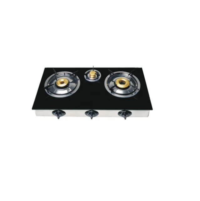 3 burner glass table tops gas stove with EN30 and SASO certification