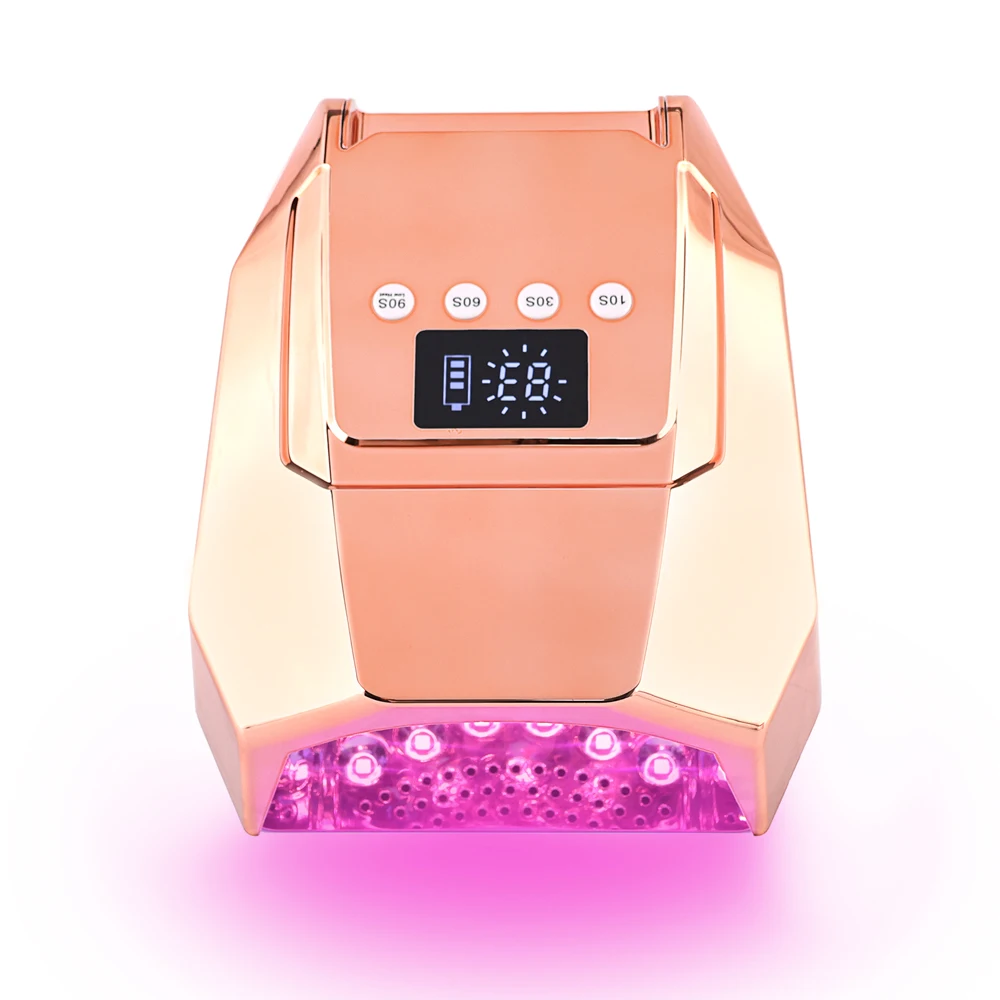 Fashional lamparas uv nails 98w cordless nail table lamp pink white gold colorful nail dryer uv led lamp professional
