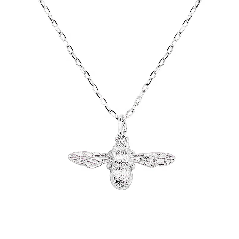 Genmel new arrival 925 silver jewelry gold plated bumble bee pendant necklace for women