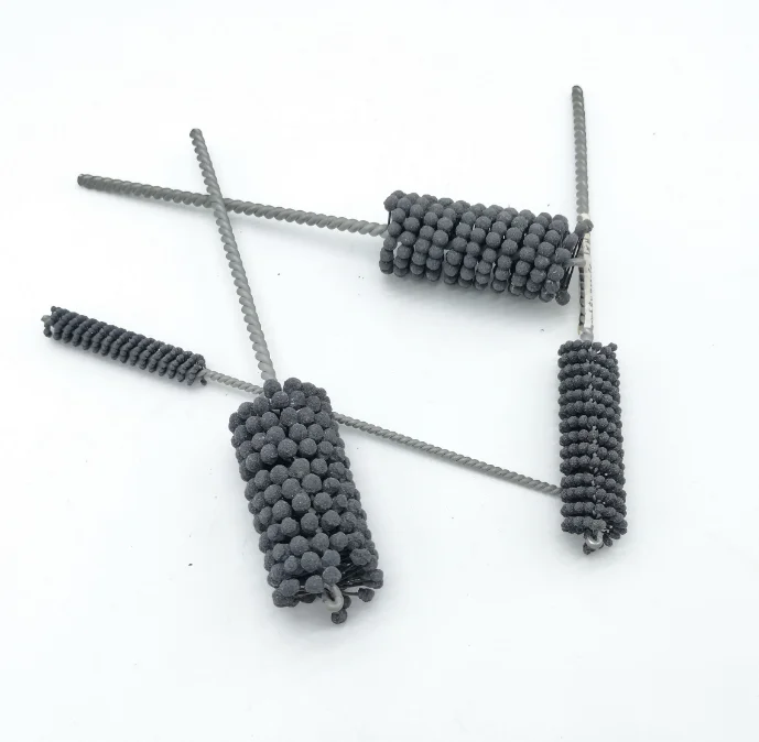 Polished silicon carbide ball scrub brush cylinder honing stone brush