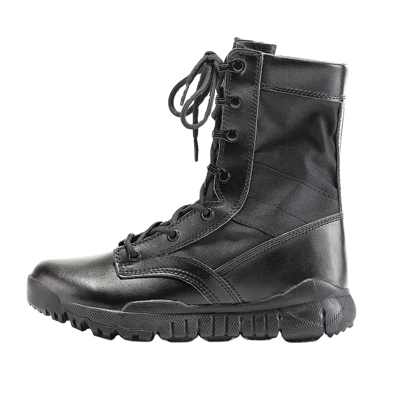 custom made black leather qatar boots Combat Boots