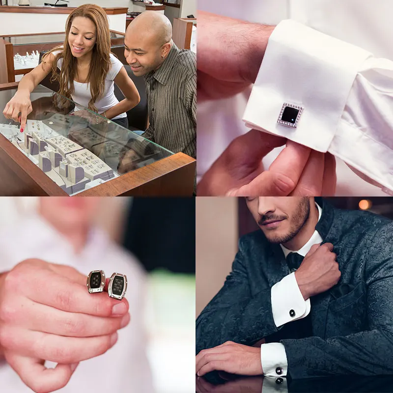 
Luxury Fashion Simple Design Skull Logo Embassy Metal Custom Cufflinks Silver 