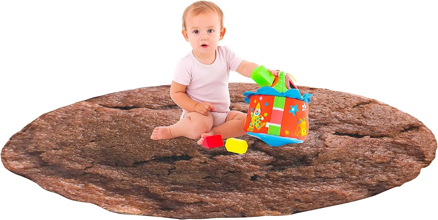 Dessert Round Blanket, Cookie Flavor Tasty Pastry Bakery Food American Doughy and Crispy, Lightweight Sofa Bed Cover