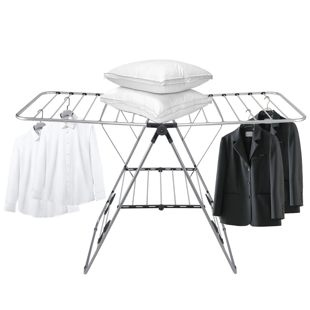 European style  Aluminium Metal Laundry Rack Clothes Drying Cloth Drying Rack For Balcony