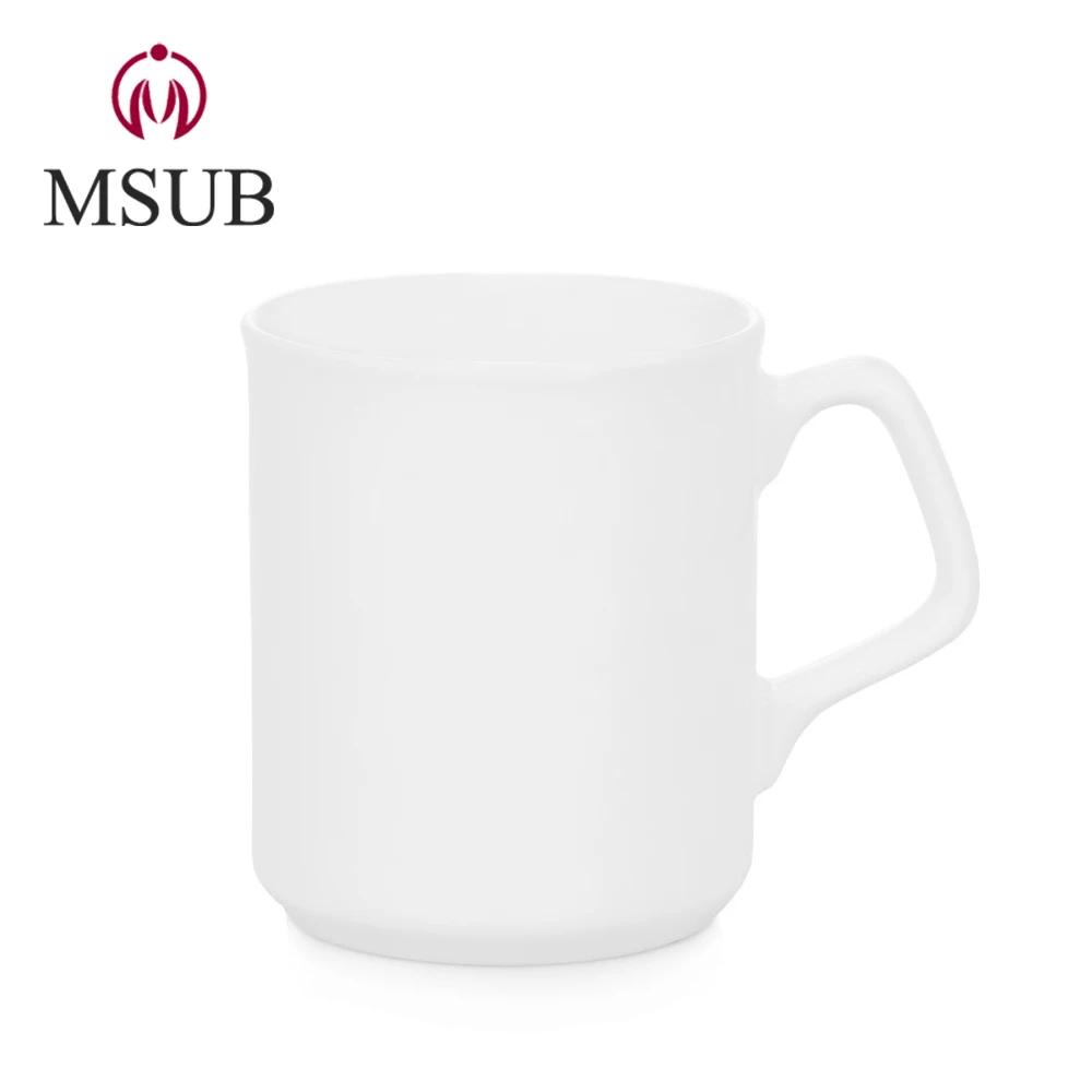 
9oz Popular Top Grade Square Handle Ceramics White Blank Mug For Sublimation 