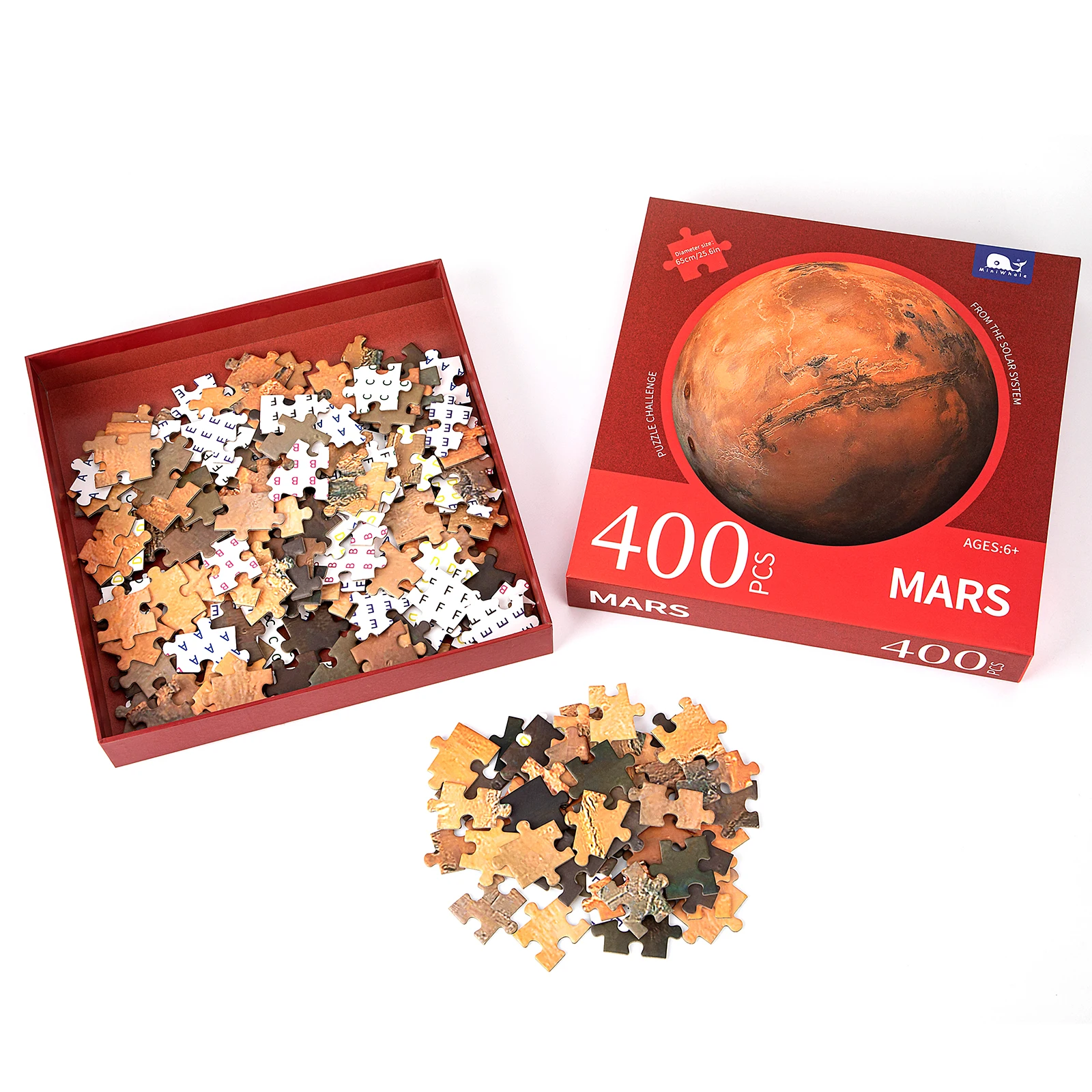 Miniwhale Round puzzle  400pcs Mars educational paper toys for kids adult  jigsaw puzzle shapes