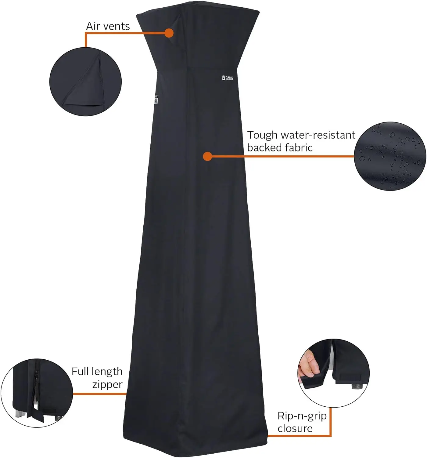 custom size Anti-UV Patio gas heater cover outdoor rain proof waterproof Dustproof tear resistant heater cover