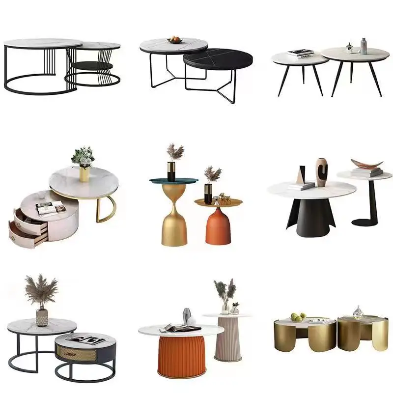 Small Apartment Side Table Coffee Table Iron Round Glass Modern Nordic Minimalist Trend Creative Living Room Home Home Furniture