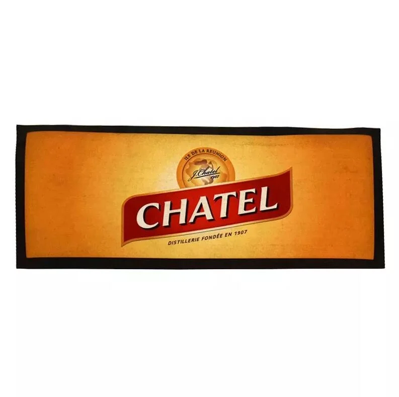 2024 LW Sublimation OEM Logo Natural Rubber Desk Mat For Bar Accessories Spill Mats Anti-Slip bar mat