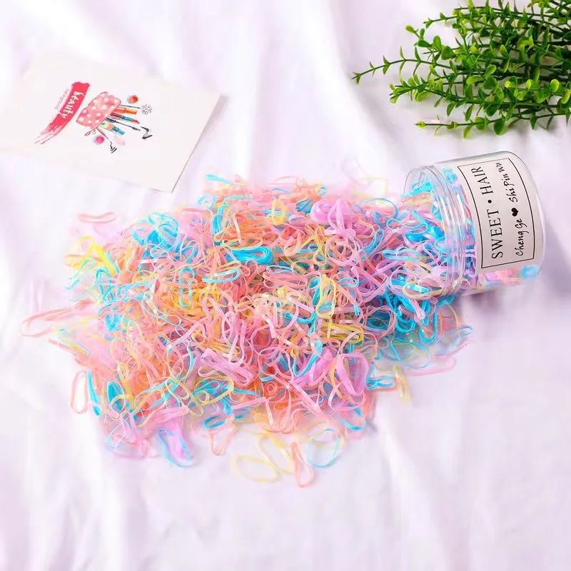 Детские резинки для волос для детей для малышей; Одежда для младенцев; Детская для защиты от солнца, небольшом волосяным Шарм резинки 500 шт