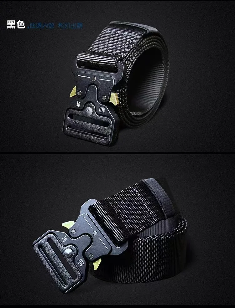 Оптовая продажа, нейлоновый тактический ремень с пластиковой пряжкой, мужской спортивный ремень для активного отдыха, Холщовый военный ремень