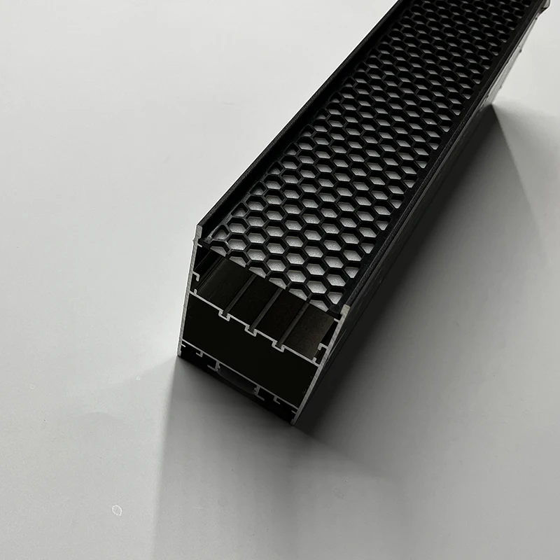 Wholesale Non Glare Suspended Black LED Aluminum Profile With Honeycomb Diffuser for Restaurants LED Linear Light