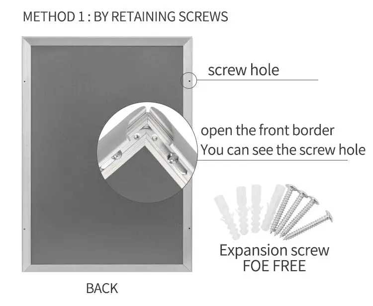 Популярная горячая Распродажа алюминиевая рамка для рекламы дисплея с PS backboard