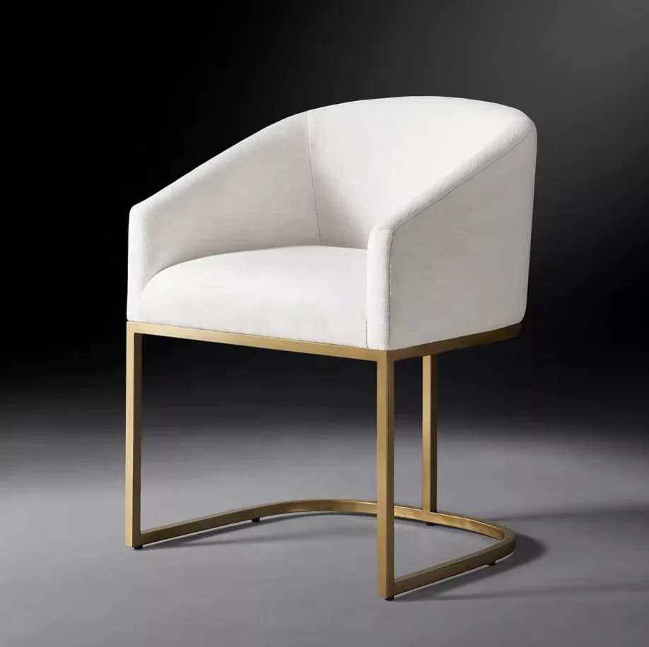 Sassanid Hot Sale Dinning Chair Dining Chairs American Dining Chair European Contemporary Minimal Style Brass Leg Armchair
