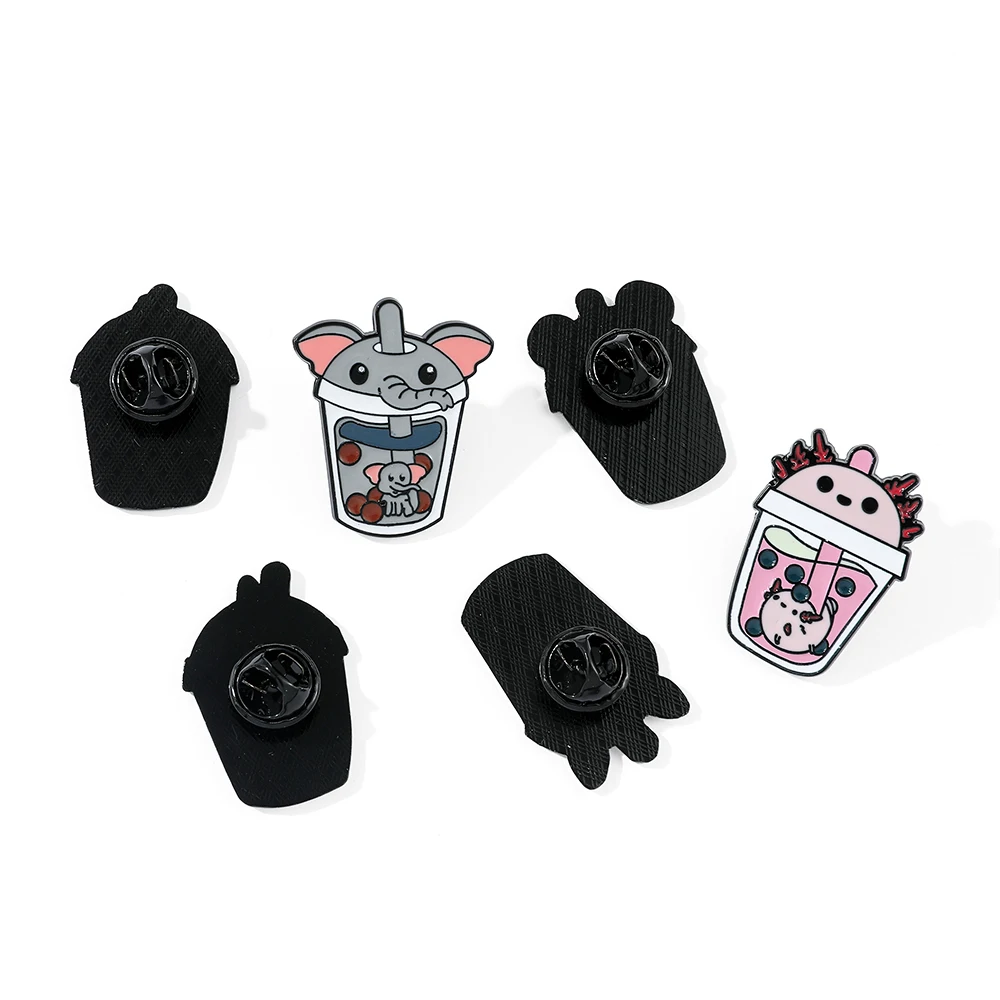 Cute Anime Pins Clothes Cat Panda Bear Bunny Koala Duck Bubble Milk Tea Enamel Pines Badges on Backpack Brooches Women Jewelry