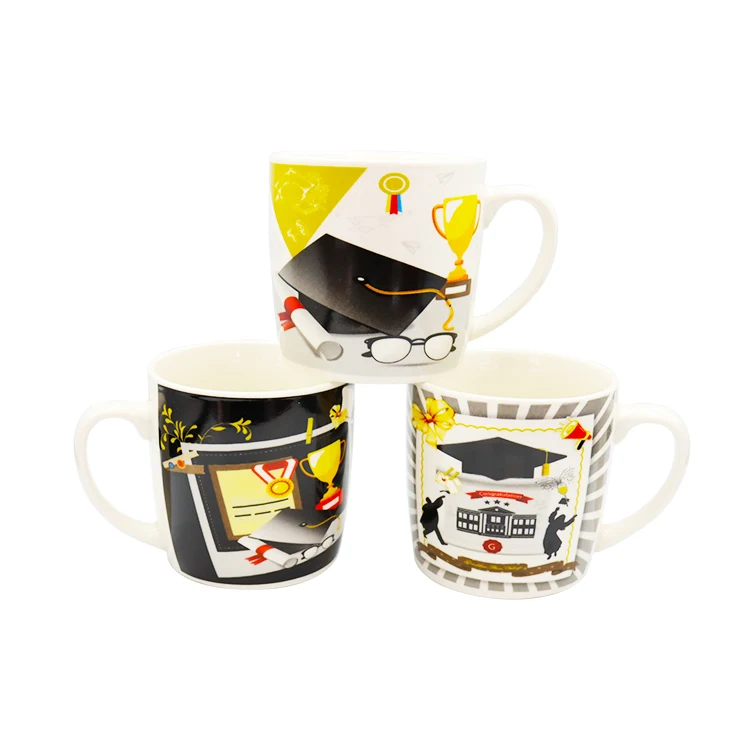 Hot Sales Hight Quality Ceramic Print Inside Unique Shape Ceramic Mug Coffee