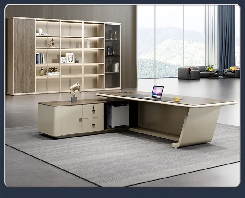 Shunde office furniture big size executive modern L shaped luxury CEO desk