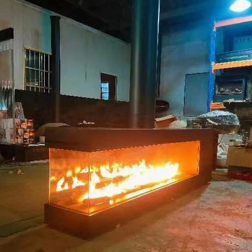Customized Smart Gas Fireplace With or without Remote Control and LED Lighting size 48-80 inches can add fan Gas fuel Fireplace