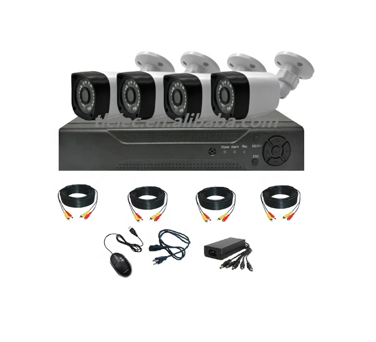 The cheapest CCTV system simulates hd 4CH outdoor waterproof camera 720p 4channel camera set