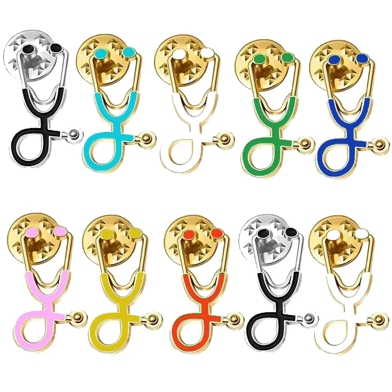 Custom 3D Human Organs Brain Heart Brooches Doctor Nurse Medical Stethoscope Lapel Badge Enamel Pin For Clothes